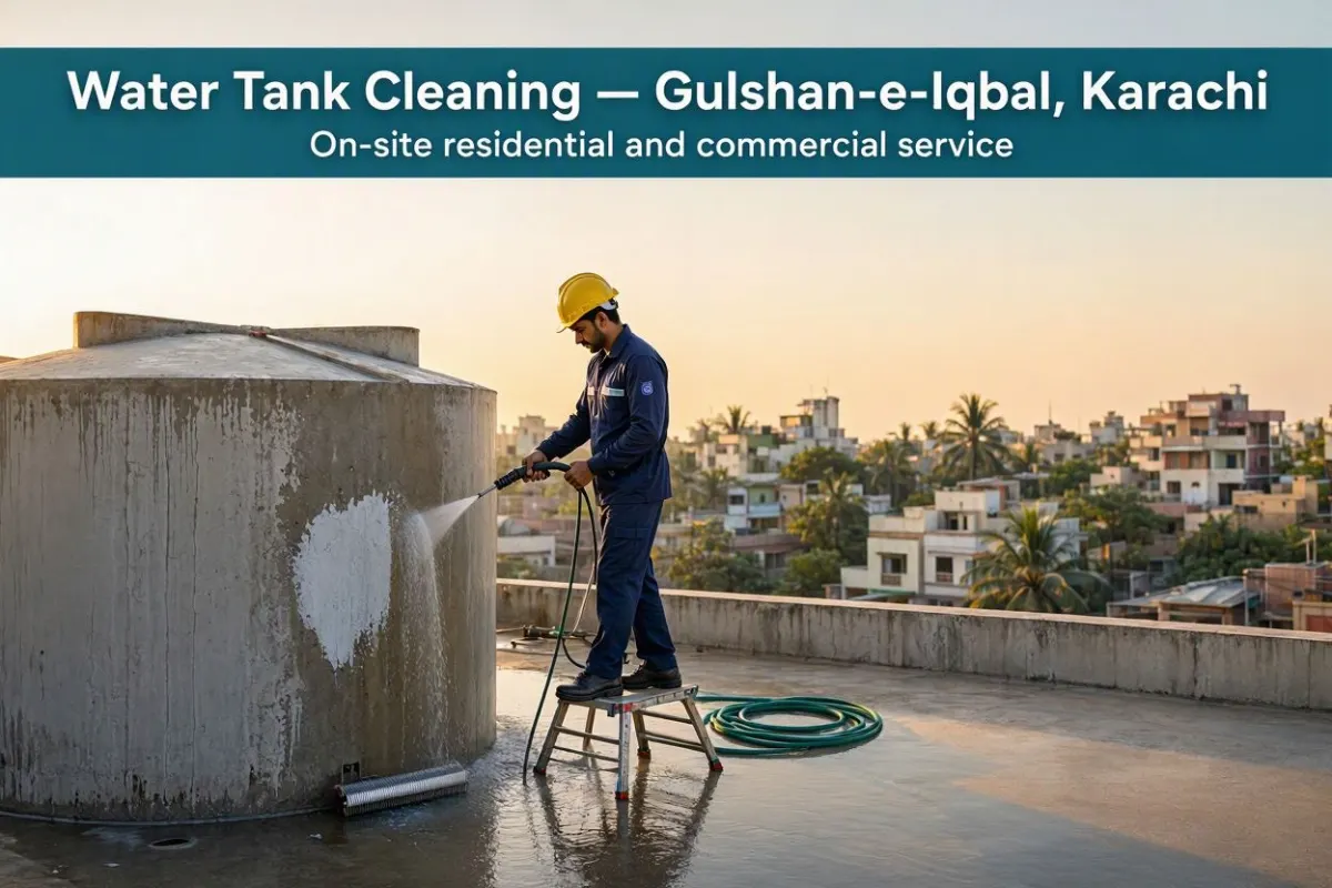 Water tank cleaning in Gulshan-e-Iqbal, Karachi by Karachi Tank Cleaning