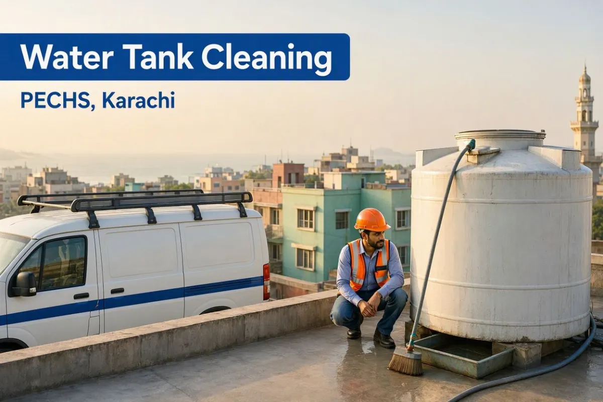 Water tank cleaning in PECHS, Karachi by Karachi Tank Cleaning