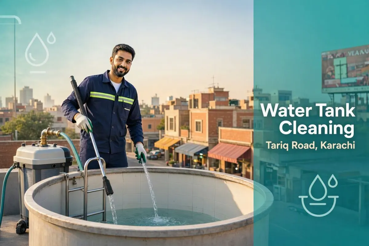 Water tank cleaning in Tariq Road, Karachi by Karachi Tank Cleaning
